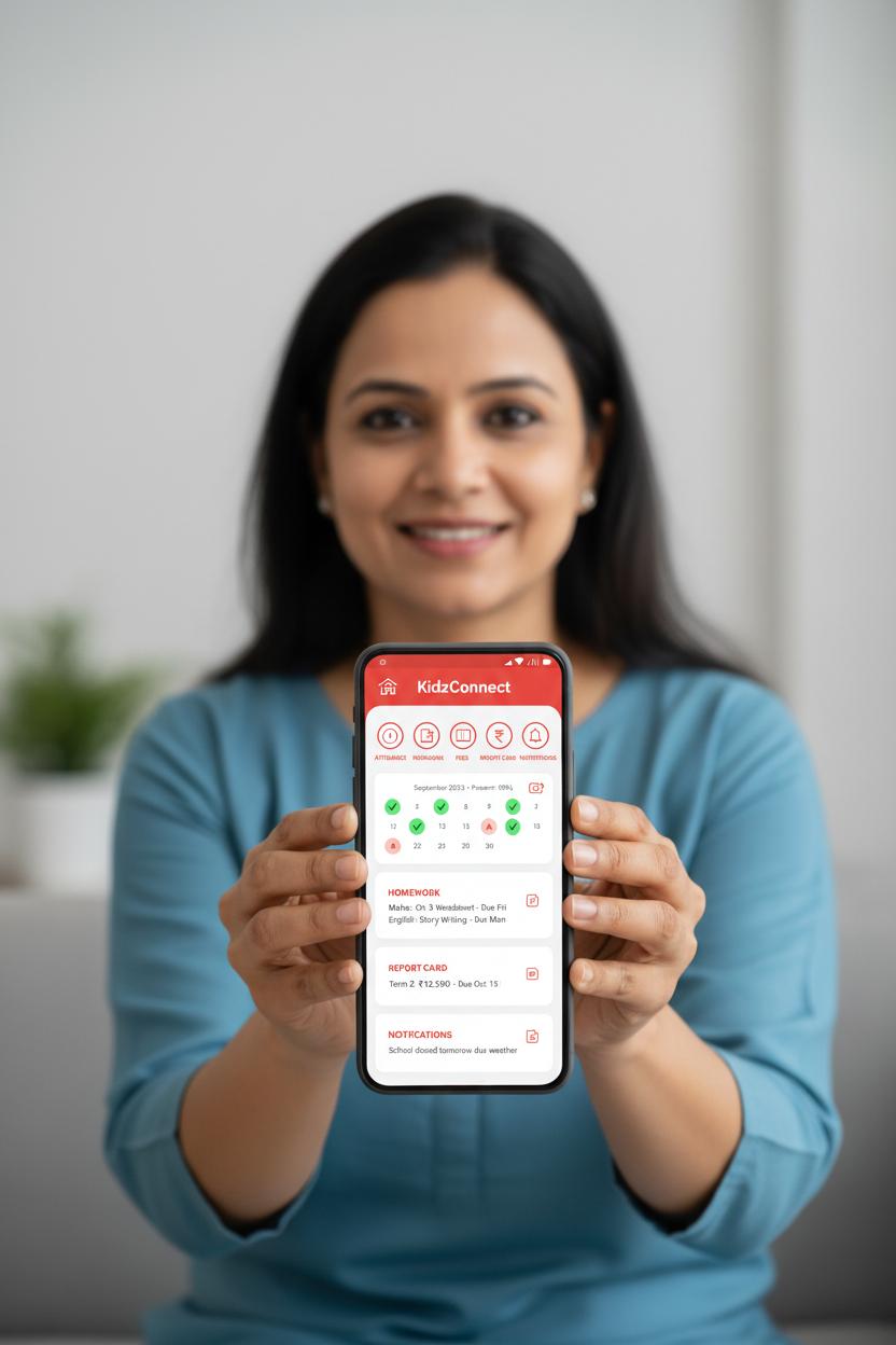 Quilbase Academy mobile app — parent portal for fees and notices